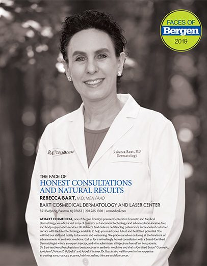 Dr. Rebecca Baxt Named 2019 Face of Honest Consultations and Natural Results by Bergen Magazine